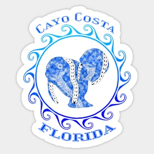 Cayo Costa Florida Vacation Tribal Manatees Sticker